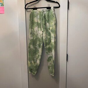 Richer Poorer Recycled Fleece Green Tie Dye Joggers, Size XS